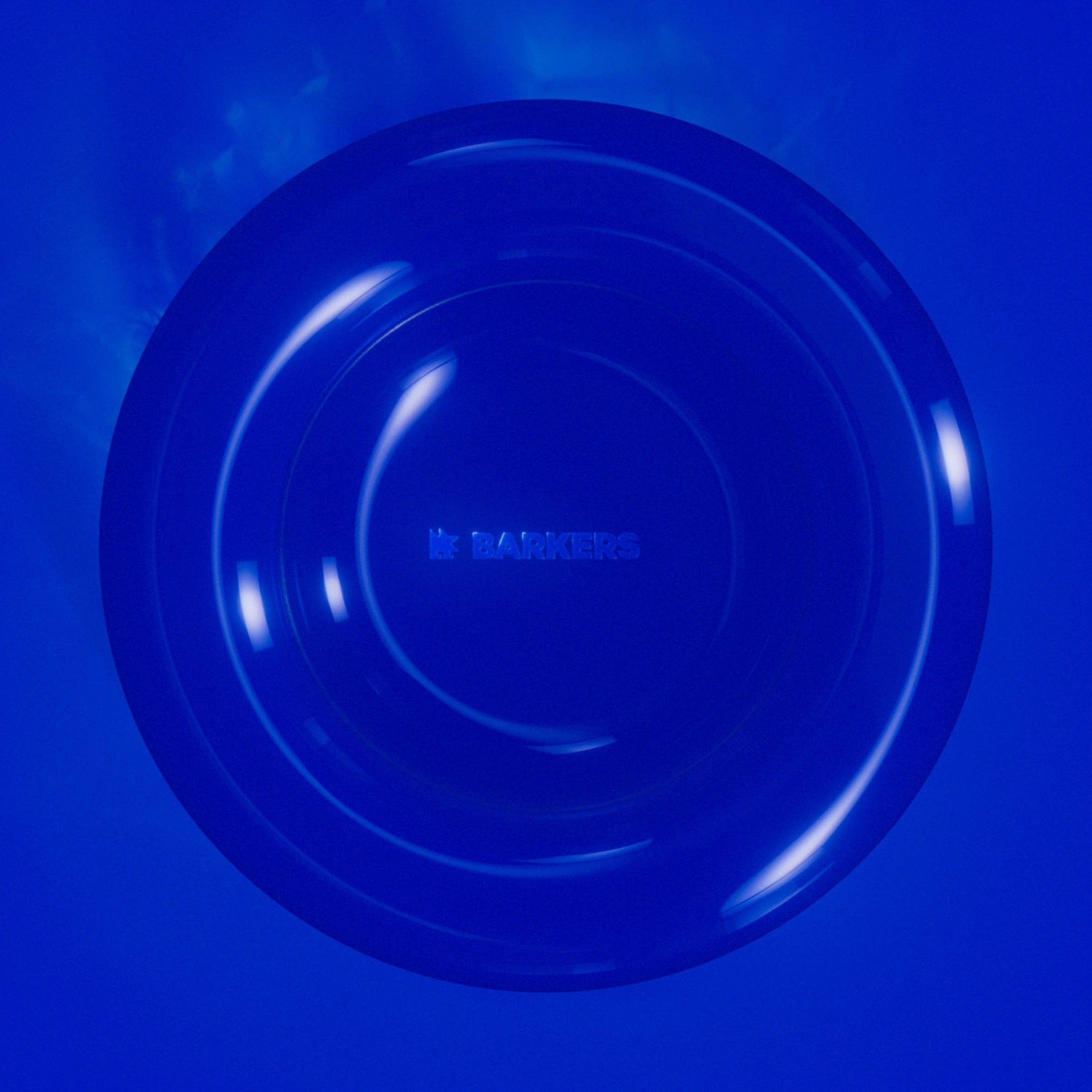 barkers dog bowl blue