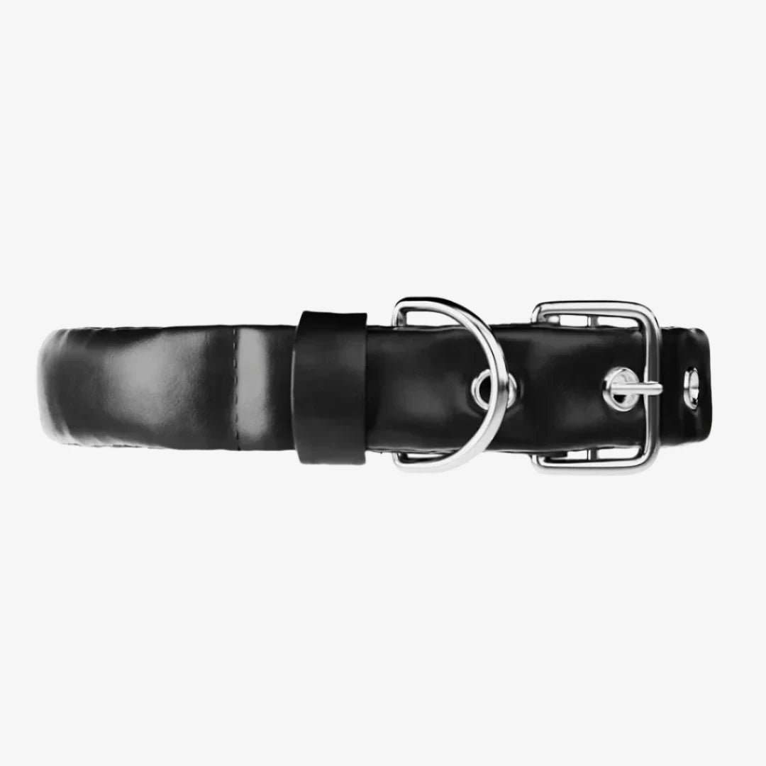 Puffed Leather Collar - Black