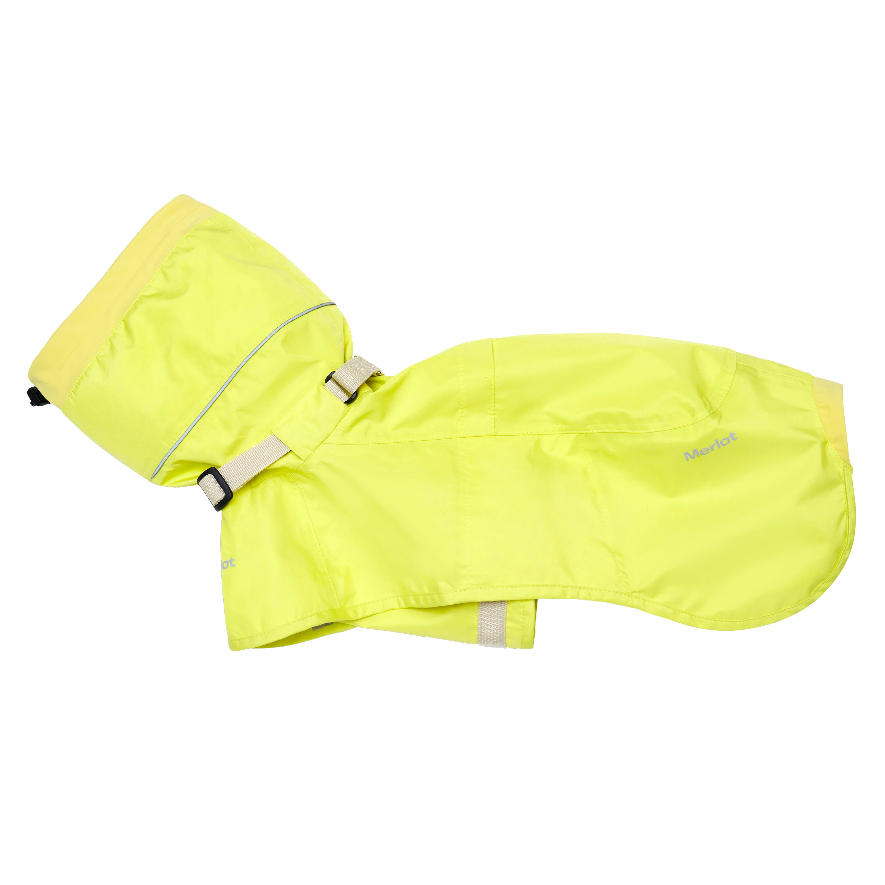flatlay dog coat in yellow korean merlot
