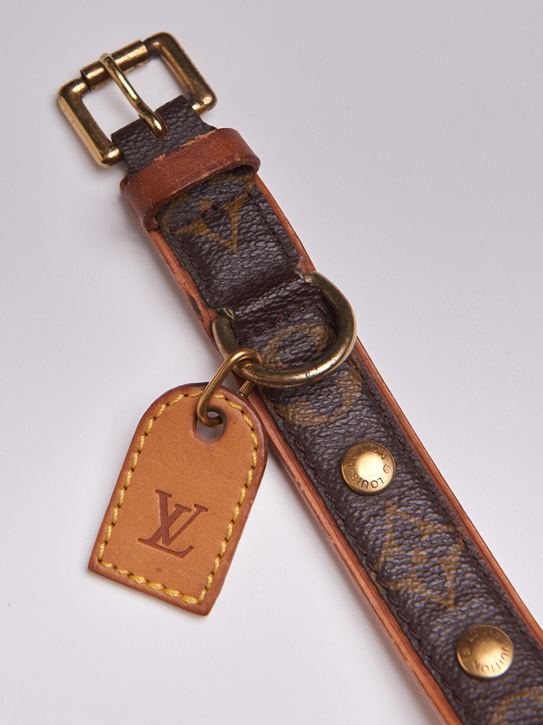 Louis Vuitton Leather Collar & Lead Set