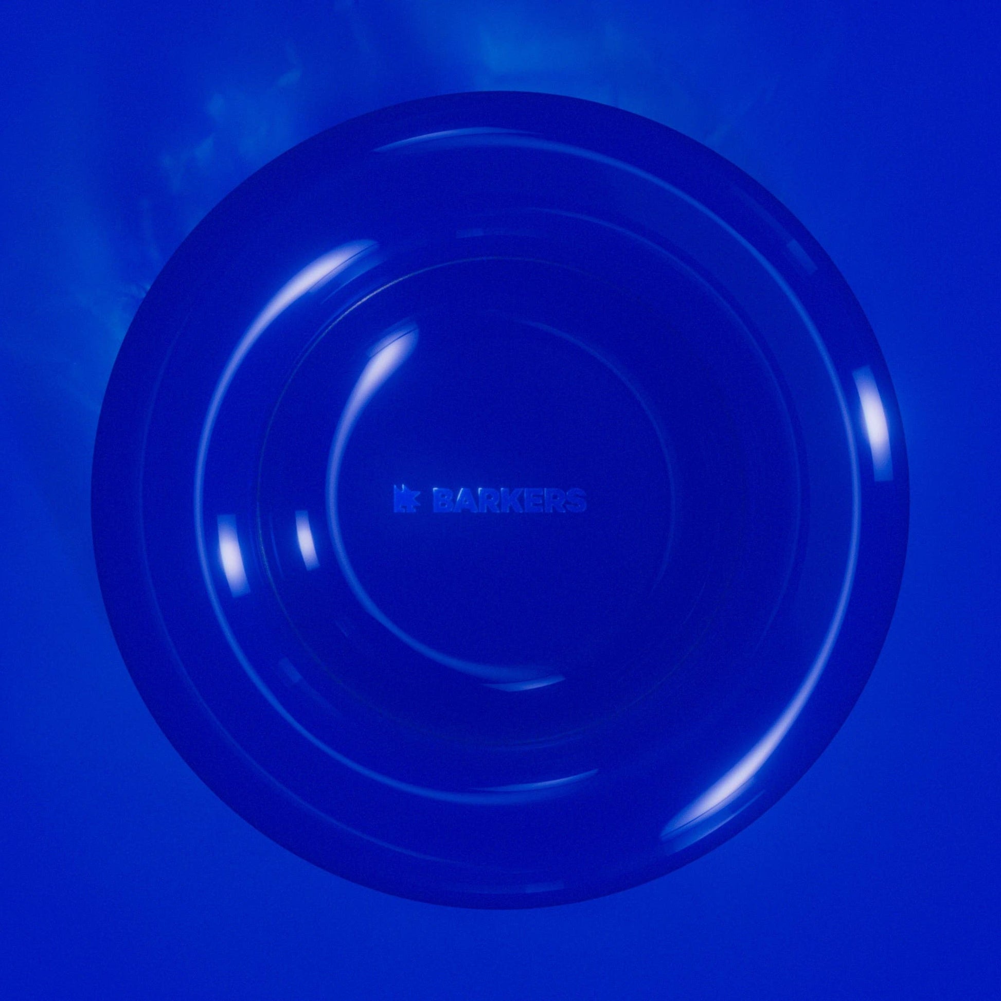 barkers dog bowl blue