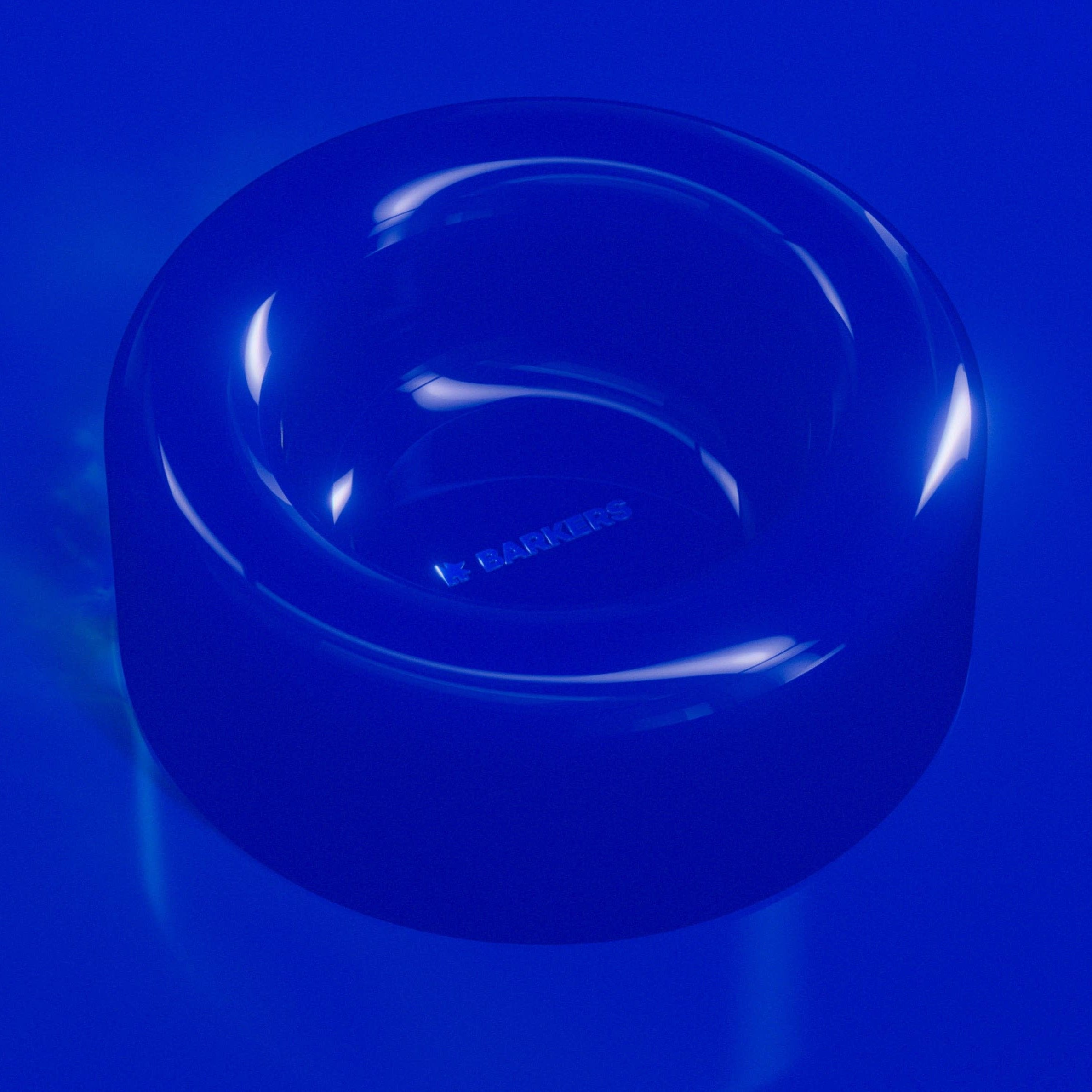 barkers dog bowl blue