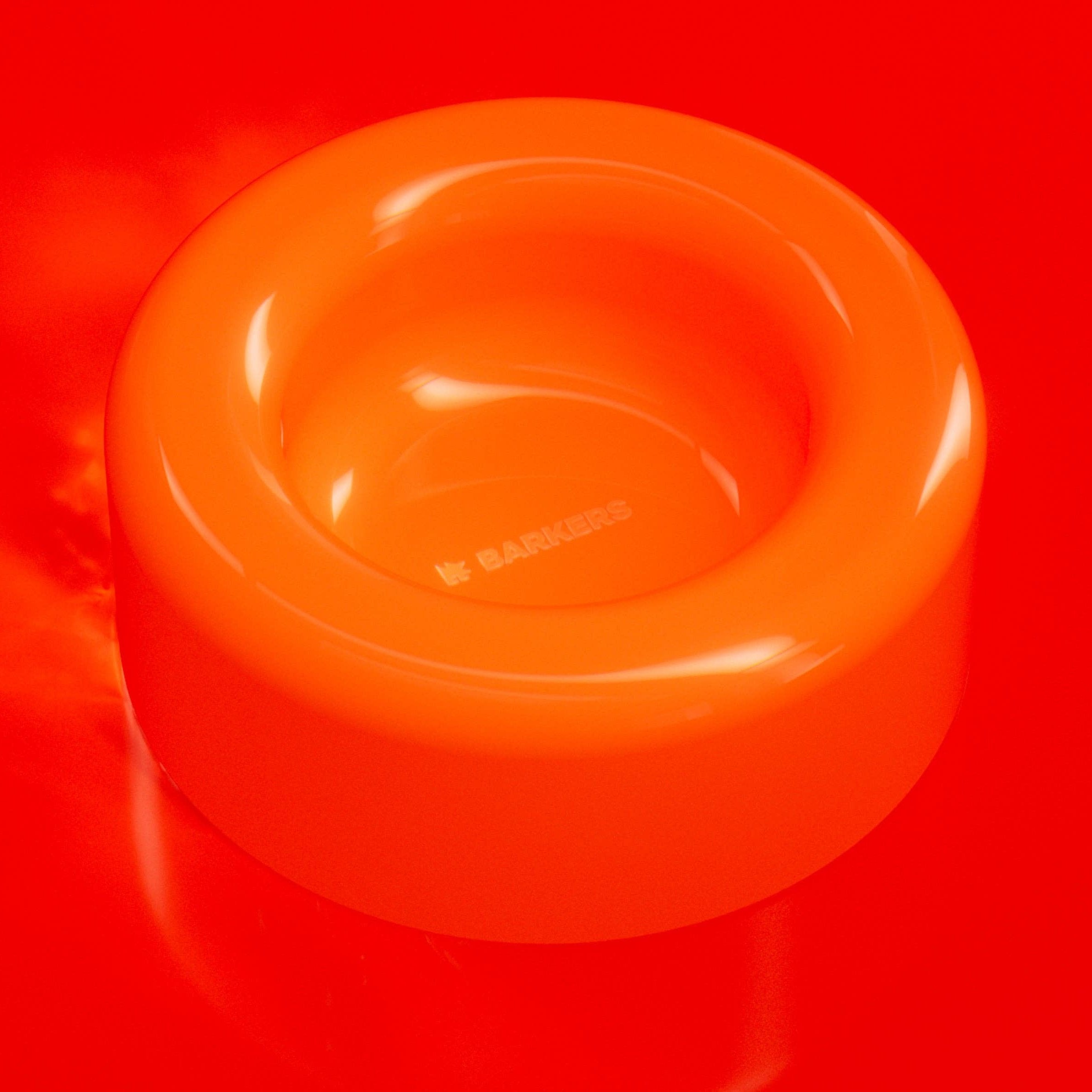 barkers dog bowl orange