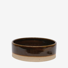 E F Davies Stoneware Dog Bowl - Half-Dipped