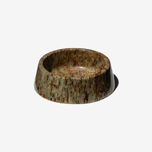 Brown and beige stone bowl on a white background